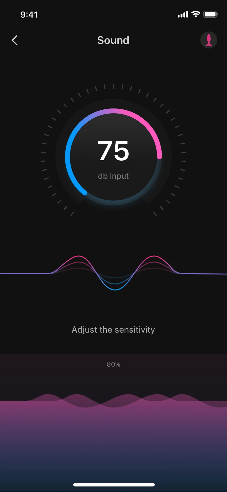 Adjust the sensitivity to control the sound