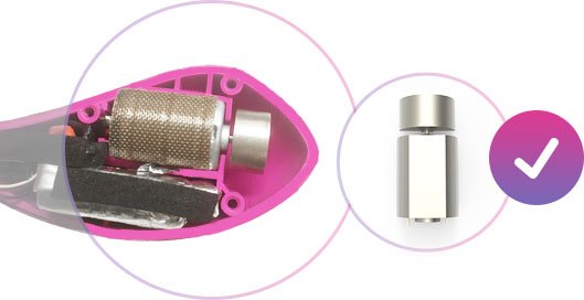 The battery of Lush 2 - the most powerful remote-controlled egg vibrator.