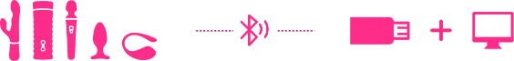 Any Lovense toy connects directly to Windows PC using a Lovense USB Bluetooth Adapter