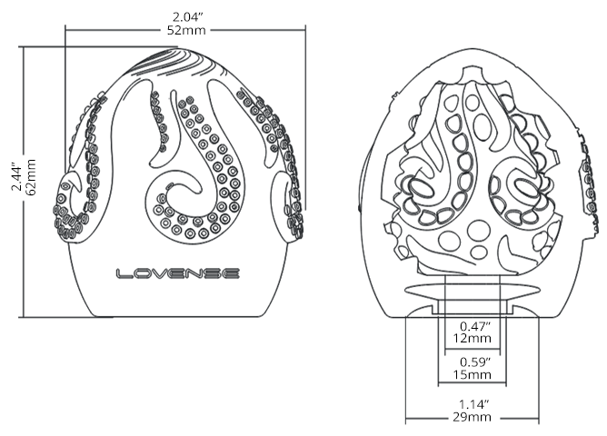 Kraken by Lovense dimensions.